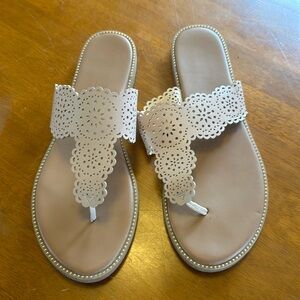 Brown Faux Leather Sandals 8.5M EUC
